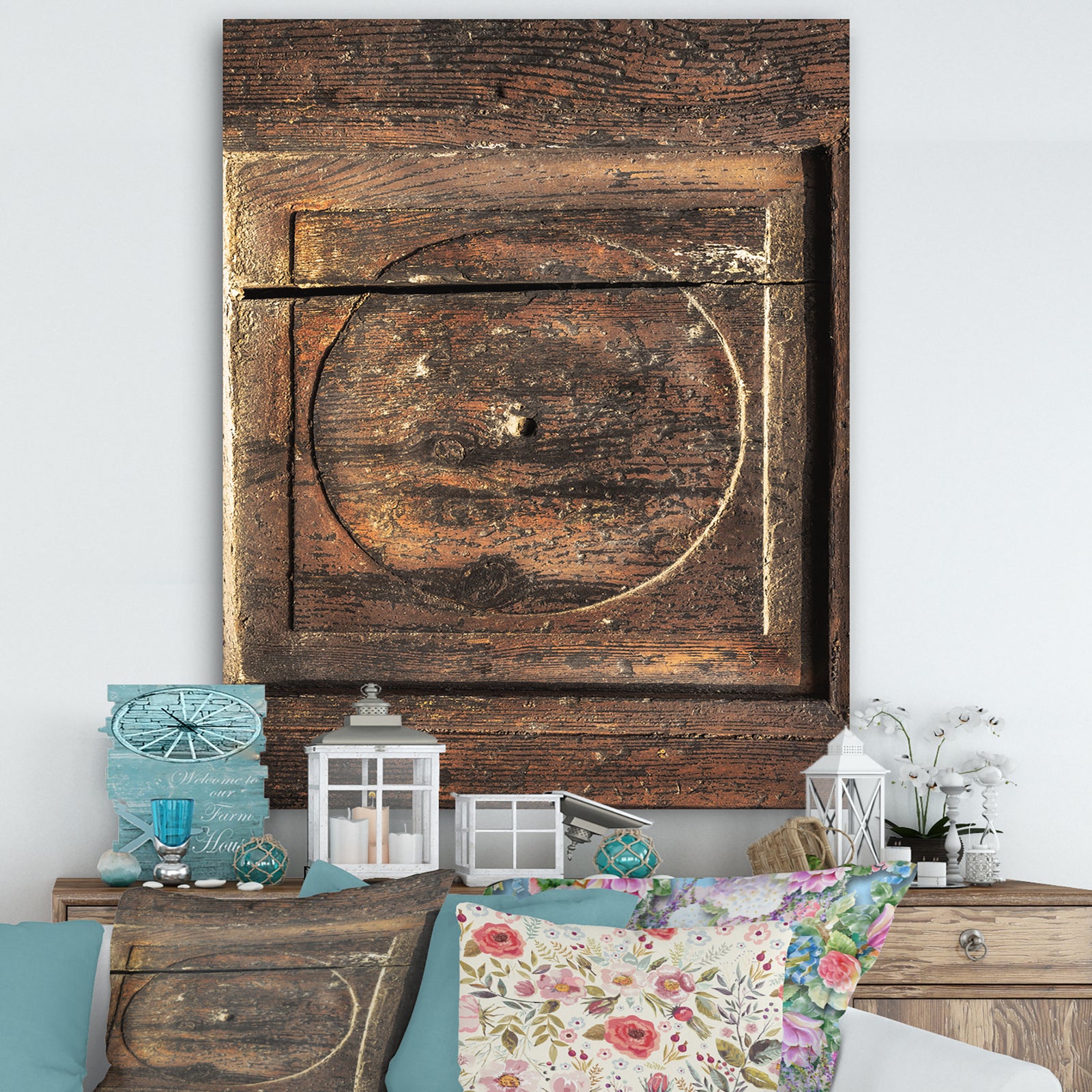 Detail of Old Wooden Door - Vintage Canvas Art