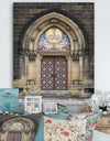 Ornate Entrance of Church in Prague - Vintage Gallery-wrapped Canvas