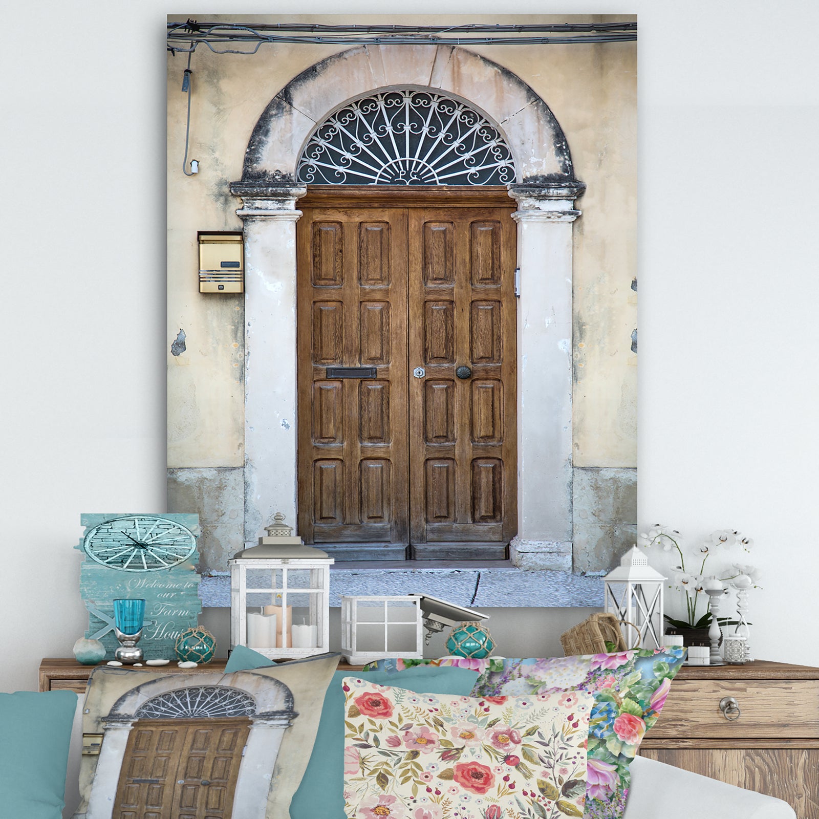 Vintage Door in Sicily - Vintage Canvas Artwork
