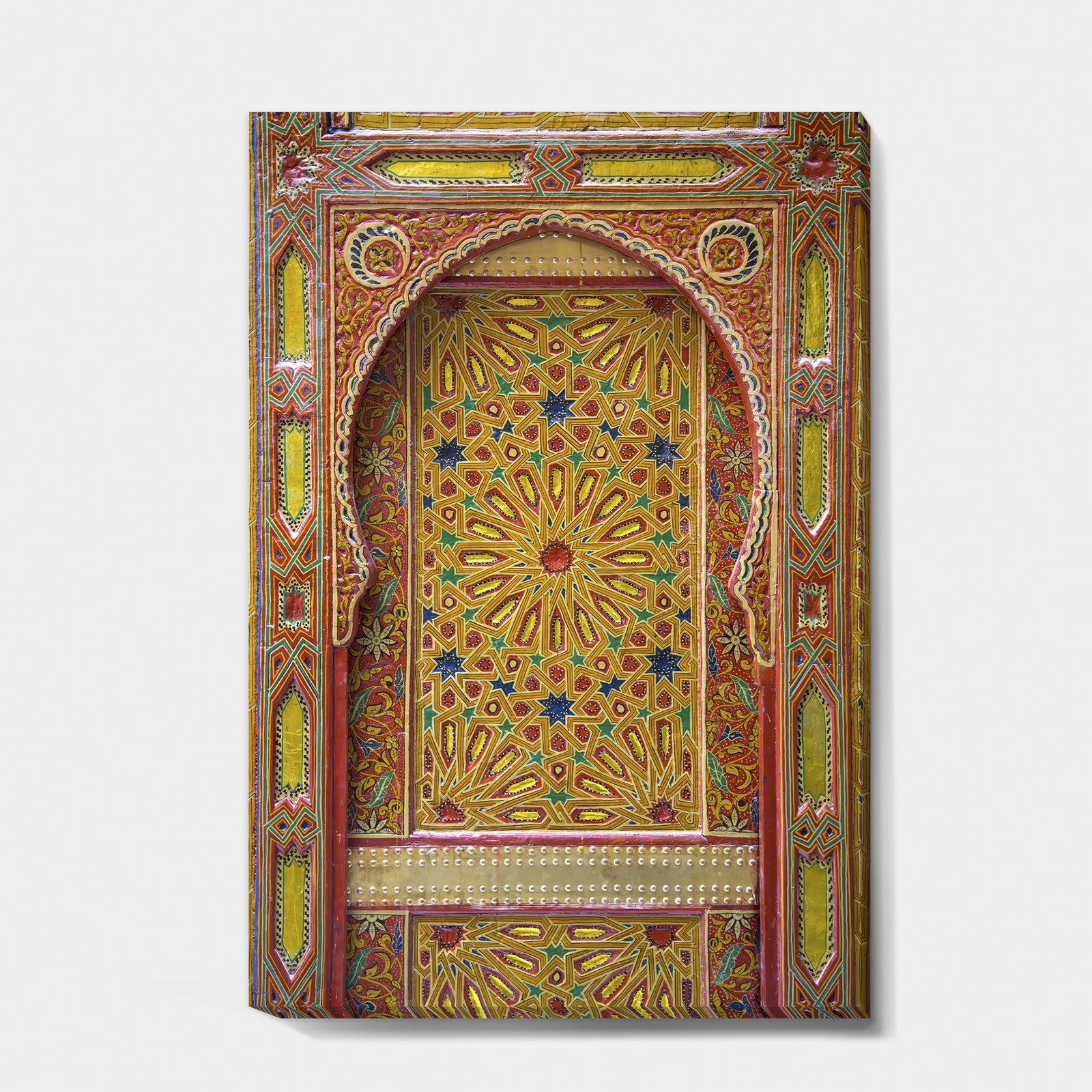 Moroccan Entrance Door in Fez - Vintage Premium Canvas Wall Art