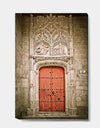 Old Red Church Door in Salamanca Spain - Vintage Canvas Artwork