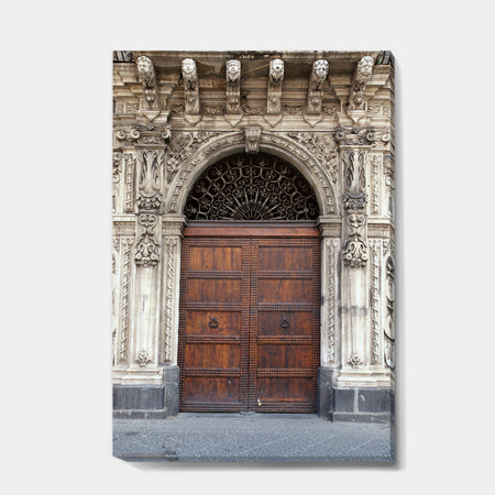 Old Door in Catania - Vintage Gallery-wrapped Canvas