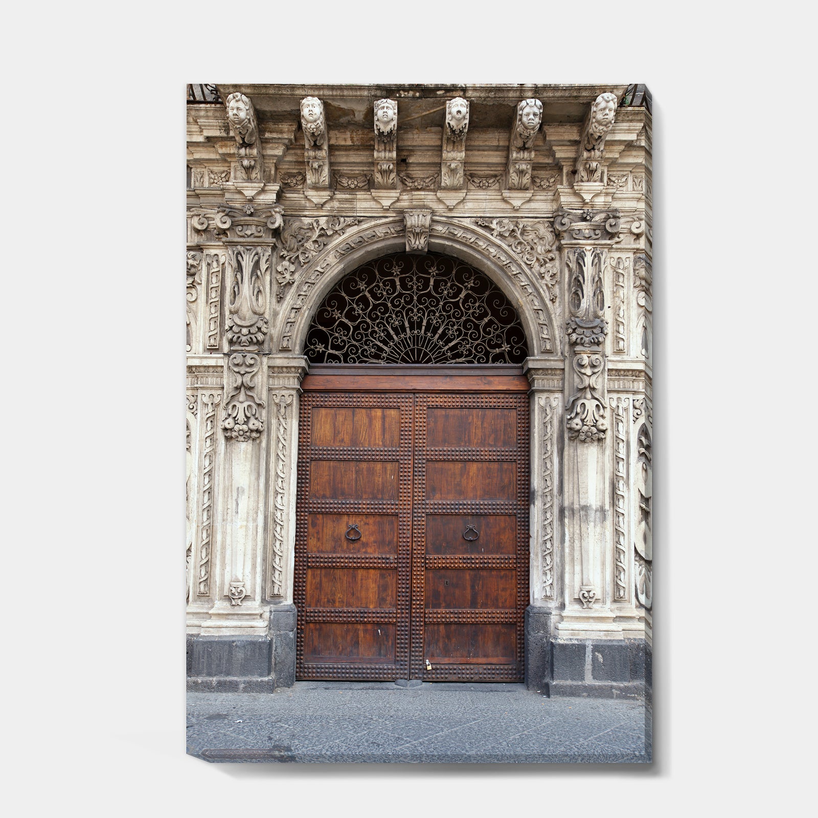 Old Door in Catania - Vintage Gallery-wrapped Canvas