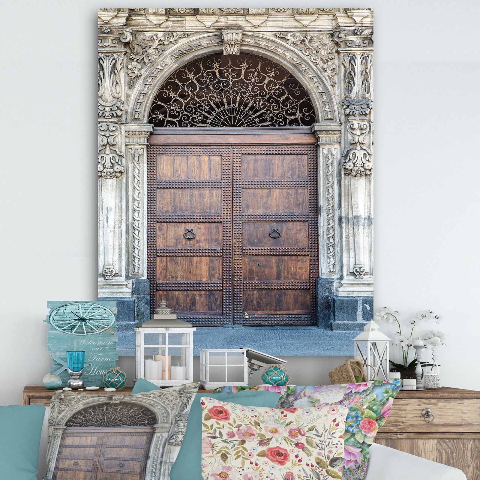 Old Door in Catania, Italy - Vintage Canvas Art