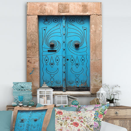 Vintage Arabic Blue Door - Vintage Canvas Art