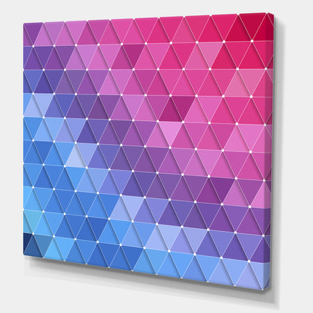 Triangular Geometry in Blue, Purple and Pink - Modern & Contemporary Canvas Art