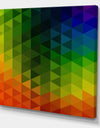 Triangular Geometry in Orange , Green and Blue - Modern & Contemporary Gallery-wrapped Canvas