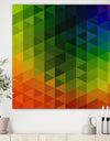 Triangular Geometry in Orange , Green and Blue - Modern & Contemporary Gallery-wrapped Canvas