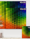 Triangular Geometry in Orange , Green and Blue - Modern & Contemporary Gallery-wrapped Canvas