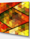 Diamond Shaped Geometry in Yellow, Red and Green - Modern & Contemporary Canvas Artwork