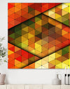 Diamond Shaped Geometry in Yellow, Red and Green - Modern & Contemporary Canvas Artwork