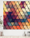 3D Diamond Shaped Geometry in Blue, Orange and Purple - Modern & Contemporary Canvas Art