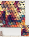 3D Diamond Shaped Geometry in Blue, Orange and Purple - Modern & Contemporary Canvas Art