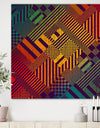 Grungy Geometric abstract in Green, Yellow and Blue - Modern & Contemporary Gallery-wrapped Canvas