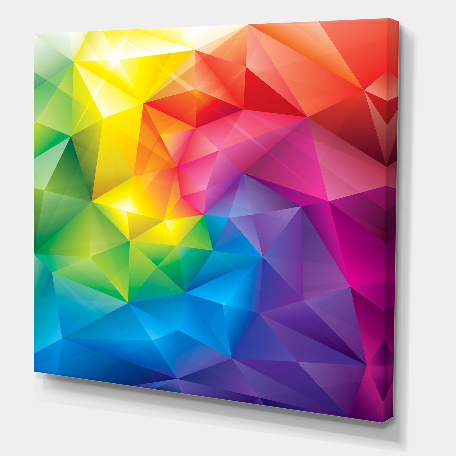 Rainbow 3D Triangular Geometry - Modern & Contemporary Canvas Art