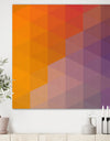 Dotted Triangular Geometry in Yellow and Purple - Modern & Contemporary Premium Canvas Wall Art