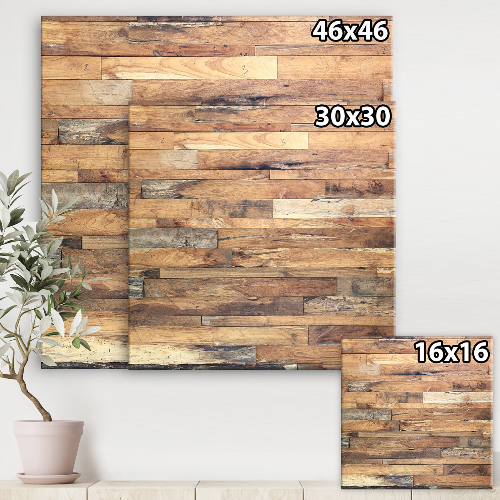 Brown Wood Texture - Modern & Contemporary Gallery-wrapped Canvas
