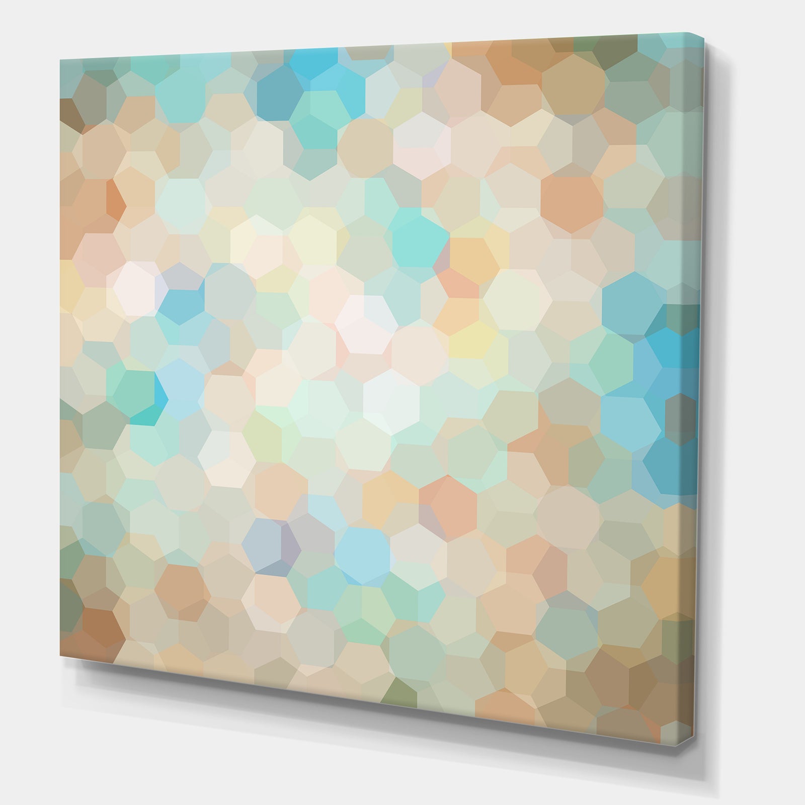 Honeycomb Geometry in pastel Colored cluster - Modern & Contemporary Premium Canvas Wall Art