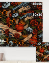 Old school tattoo pattern - Floral Gallery-wrapped Canvas