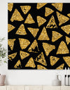 Golden Glitter Triangles on Black Background - Modern & Contemporary Canvas Artwork