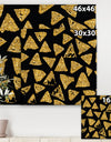 Golden Glitter Triangles on Black Background - Modern & Contemporary Canvas Artwork