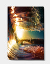 Colored Ocean Waves Falling Down III - Modern Seashore Canvas Art