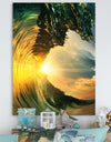 Colored Ocean Waves Falling Down VII - Modern Seashore Canvas Art