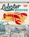 Vintage Sign - Lobster House - Cottage Canvas Wall Art