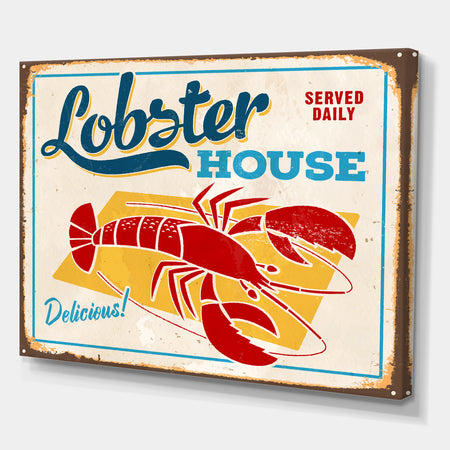 Vintage Sign - Lobster House - Cottage Canvas Wall Art