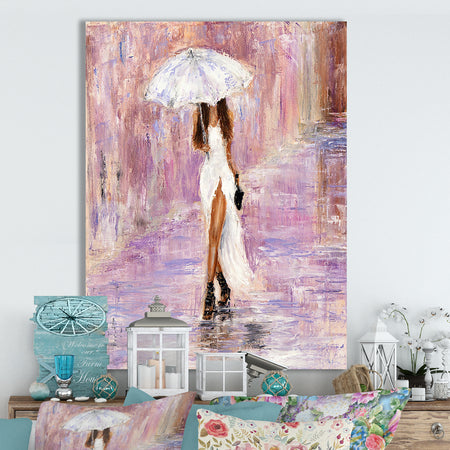 Woman in white - Cottage Canvas Wall Art
