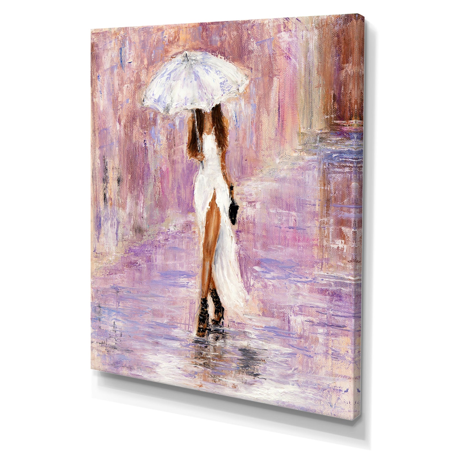 Woman in white - Cottage Canvas Wall Art