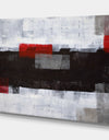 Grey and Red Abstract Art Painting - Modern Canvas Wall Art