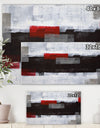 Grey and Red Abstract Art Painting - Modern Canvas Wall Art