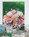 Wedding bouquet on grass - Cottage Canvas Wall Art