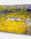 Grey and Yellow Abstract Art Painting - Modern Canvas Wall Art