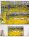 Grey and Yellow Abstract Art Painting - Modern Canvas Wall Art