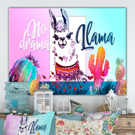No drama Llama - Cottage Canvas Wall Art