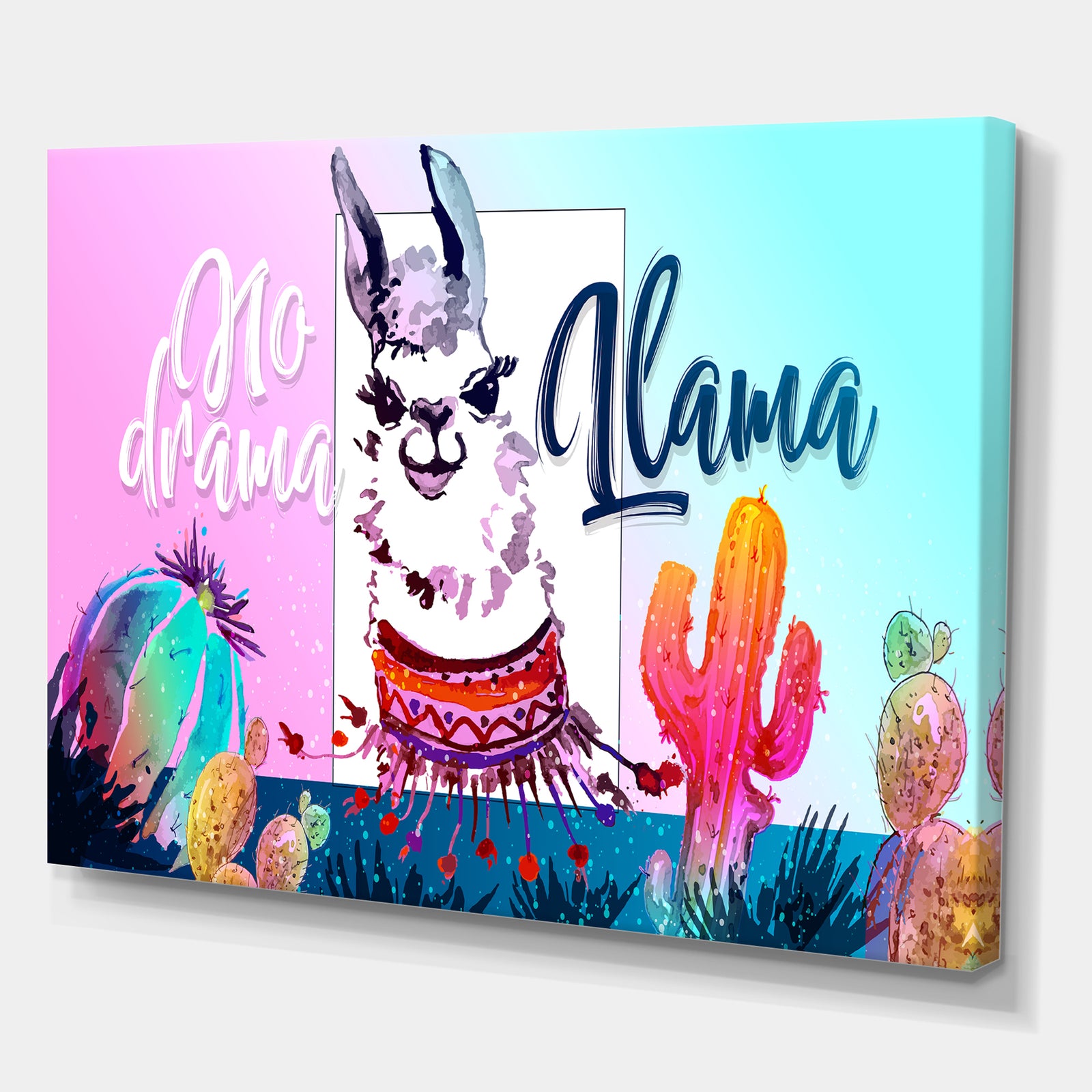 No drama Llama - Cottage Canvas Wall Art