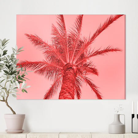 Palm tree on summer card - Tropical Canvas Wall Art