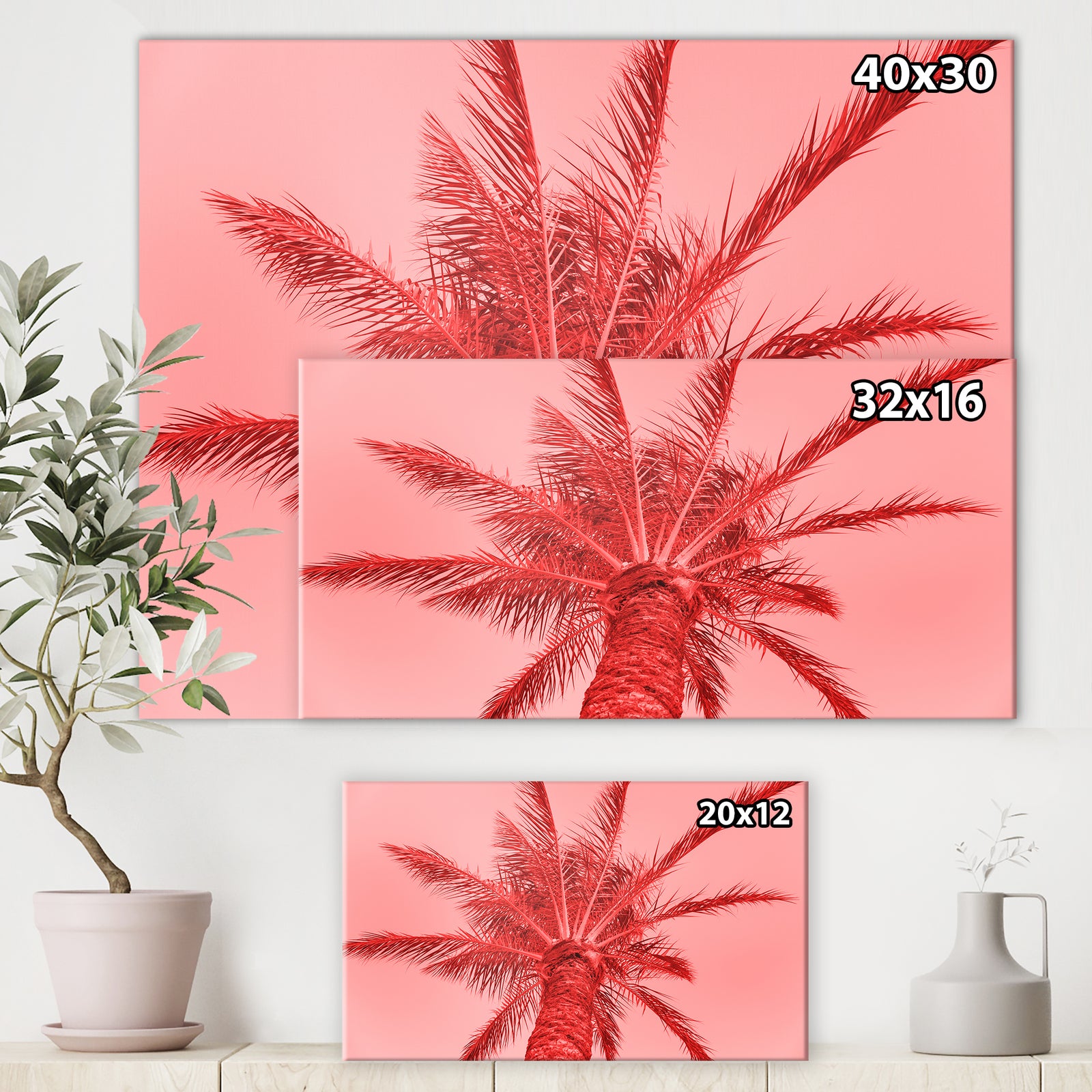 Palm tree on summer card - Tropical Canvas Wall Art