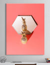 Tropical golden Pineapple on trendy background. - Tropical Canvas Wall Art