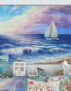 Handmade oil painting with a sea landscape at sunset - Cottage Canvas Wall Art