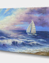 Handmade oil painting with a sea landscape at sunset - Cottage Canvas Wall Art