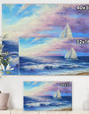 Handmade oil painting with a sea landscape at sunset - Cottage Canvas Wall Art