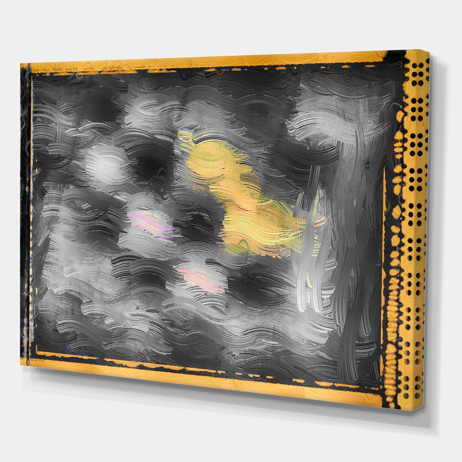 Orange and Black Glass Effect - Modern Canvas Wall Art