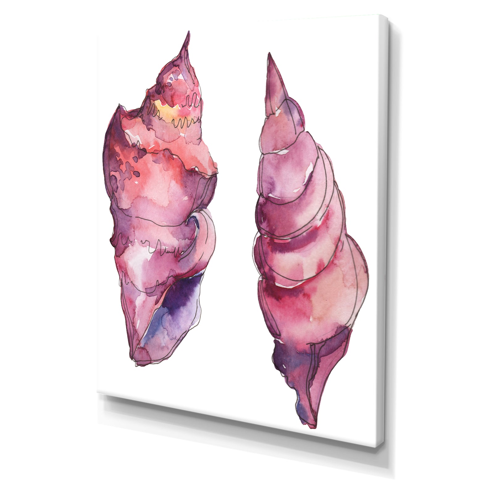 Purple marine tropical seashell - Cottage Canvas Wall Art