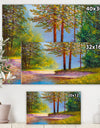 Oil painting landscape , beautiful river. - Cottage Canvas Wall Art