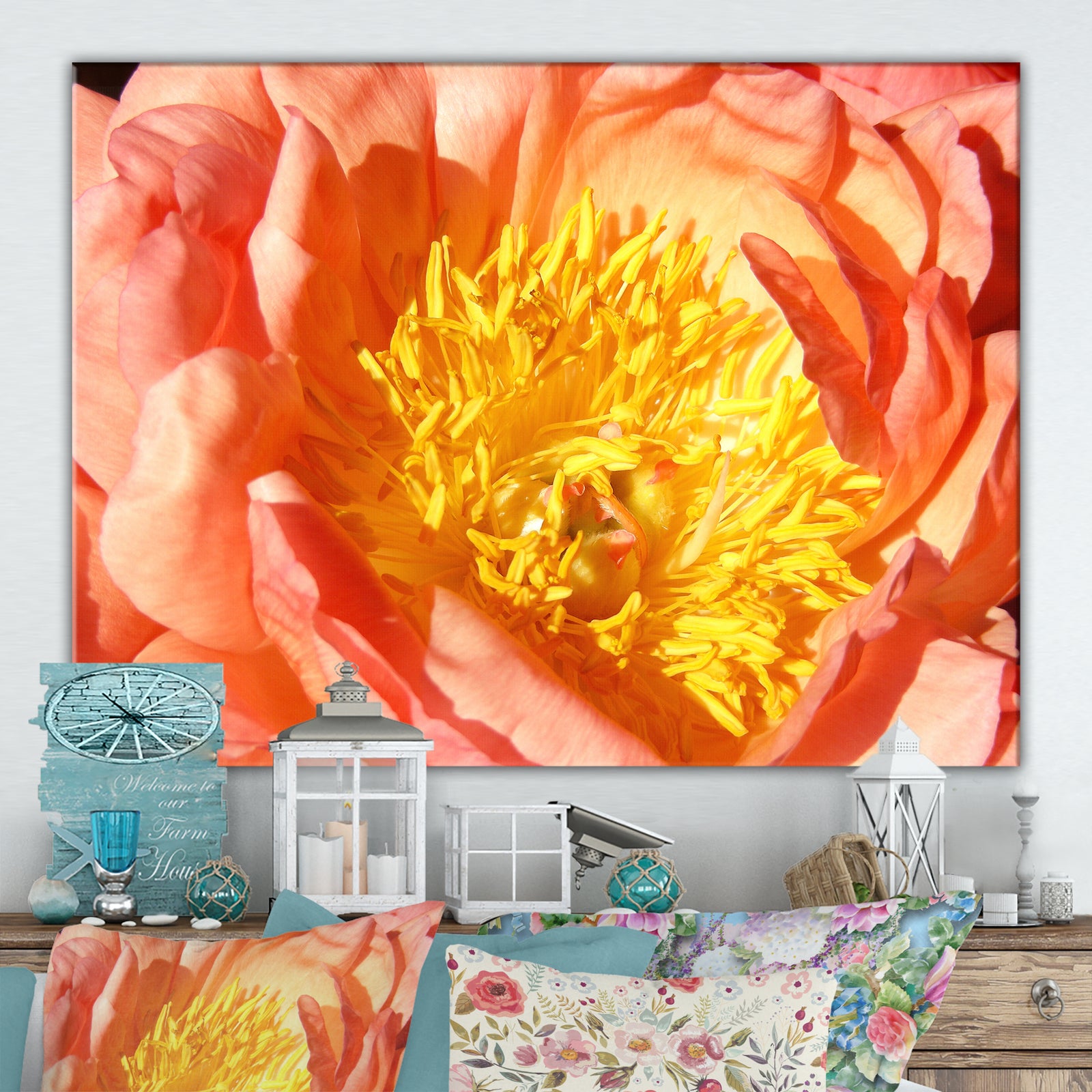 Peony - Cottage Canvas Wall Art