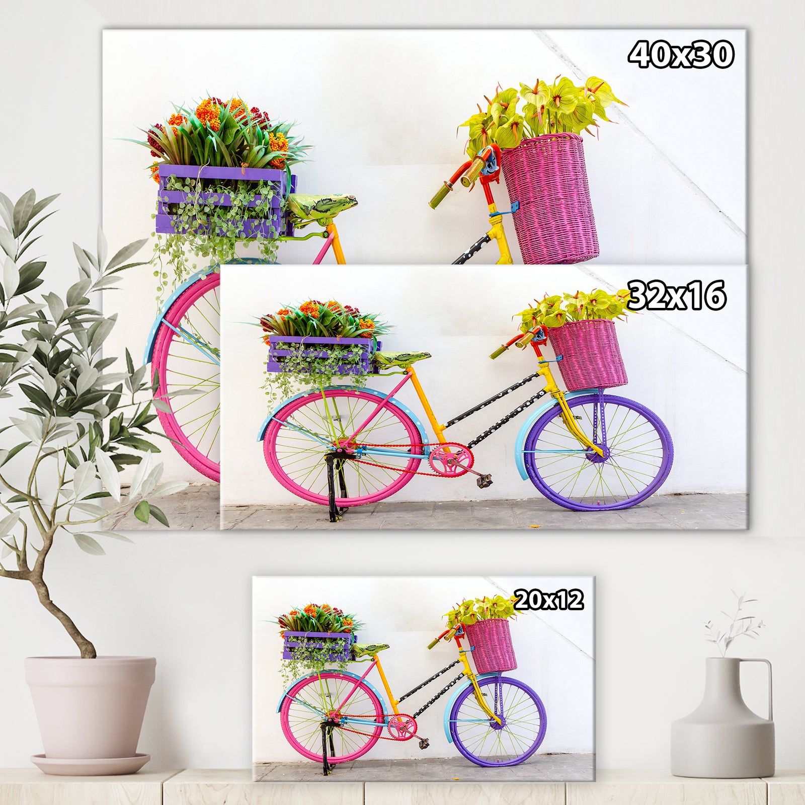 Porch Den 'Retro Fancy Bicycle - Cottage Canvas Wall Art