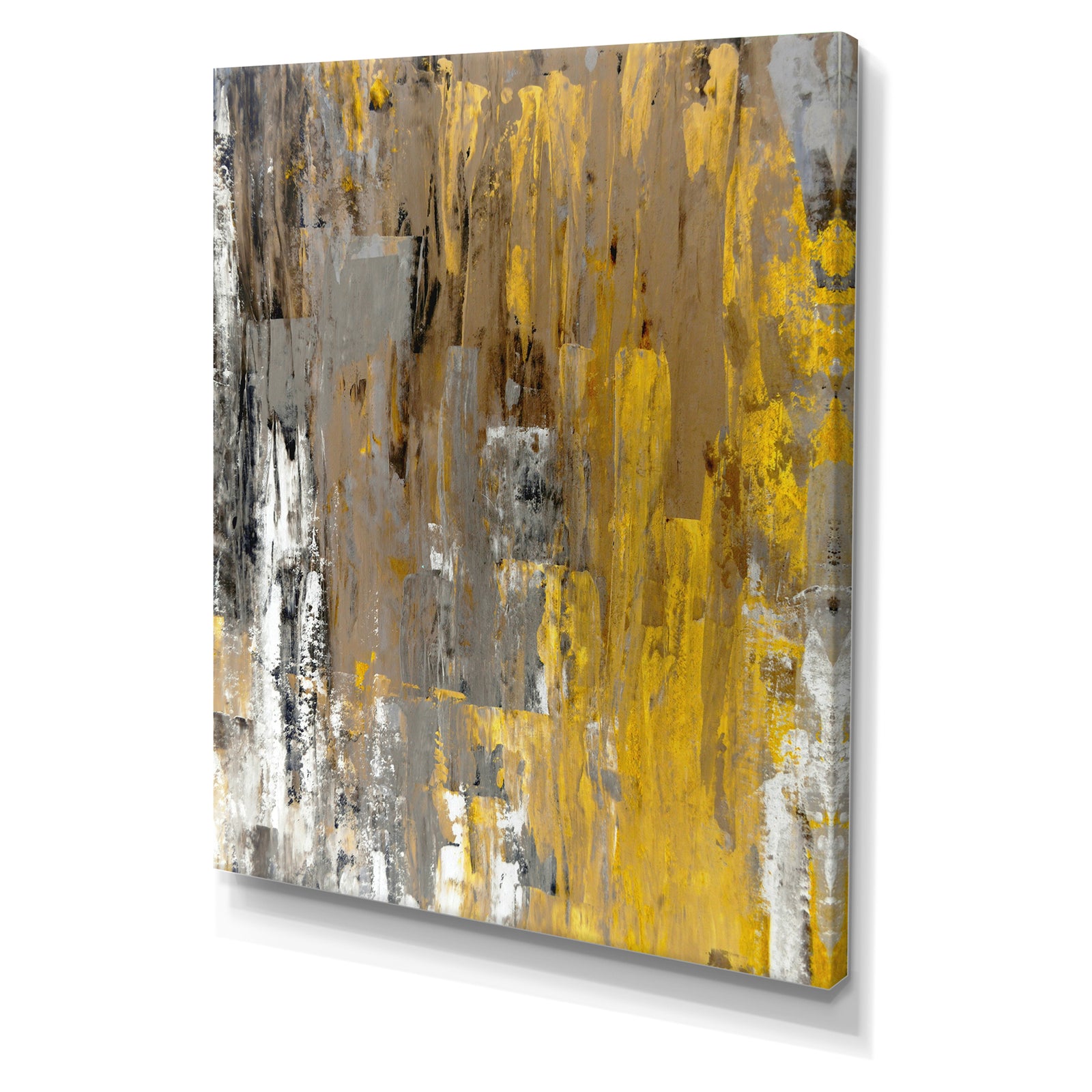 Yellow and Beige Abstract Art Painting - Modern Canvas Wall Art